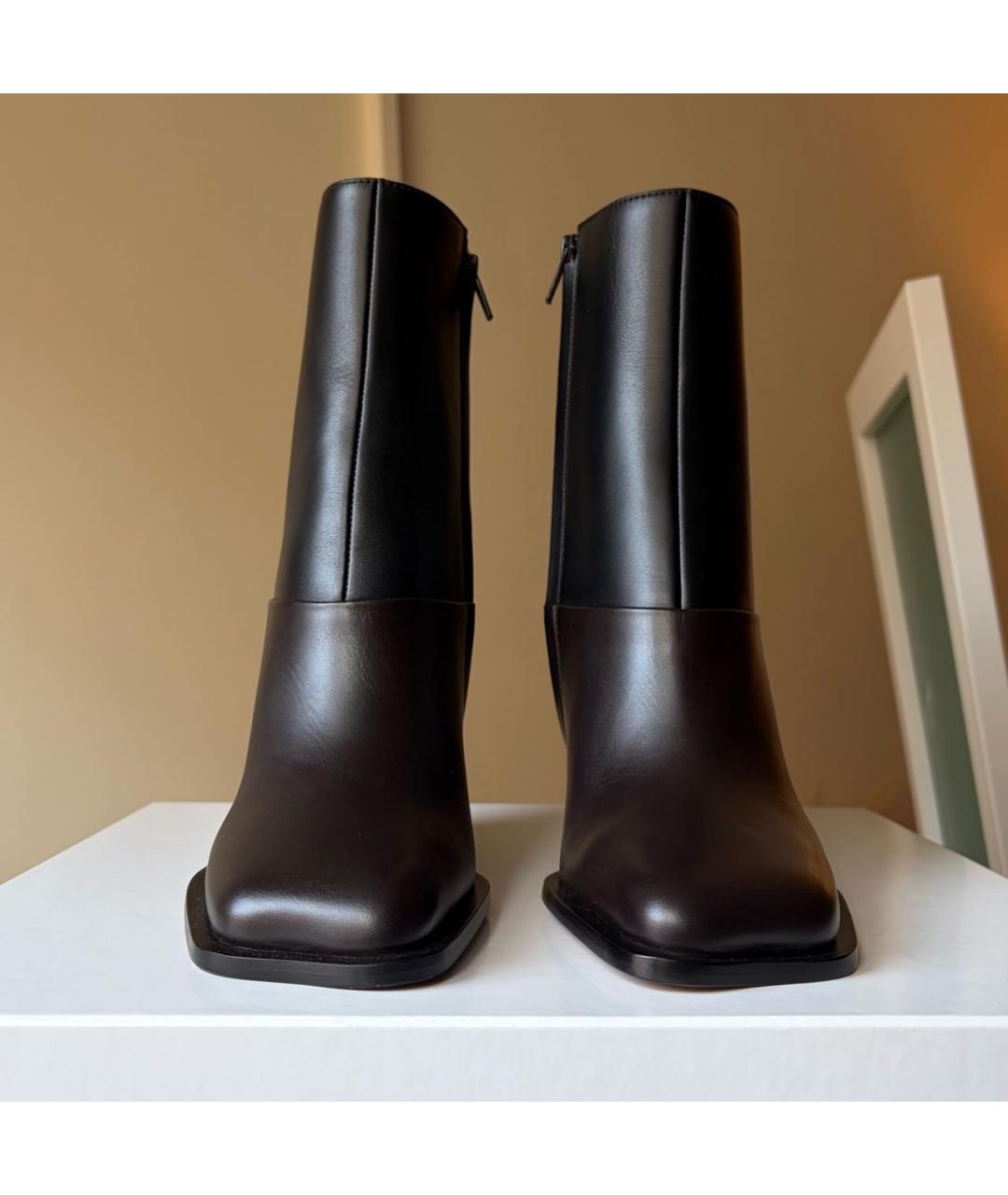 LOEWE Коричневые кожаные ботильоны, фото 3