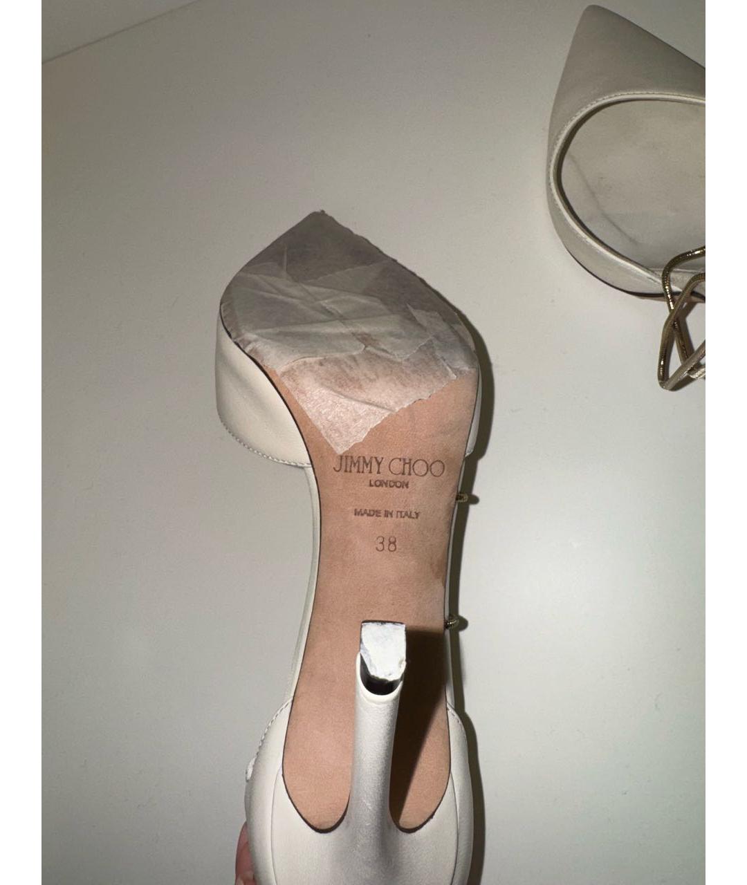 JIMMY CHOO Белые кожаные туфли, фото 4