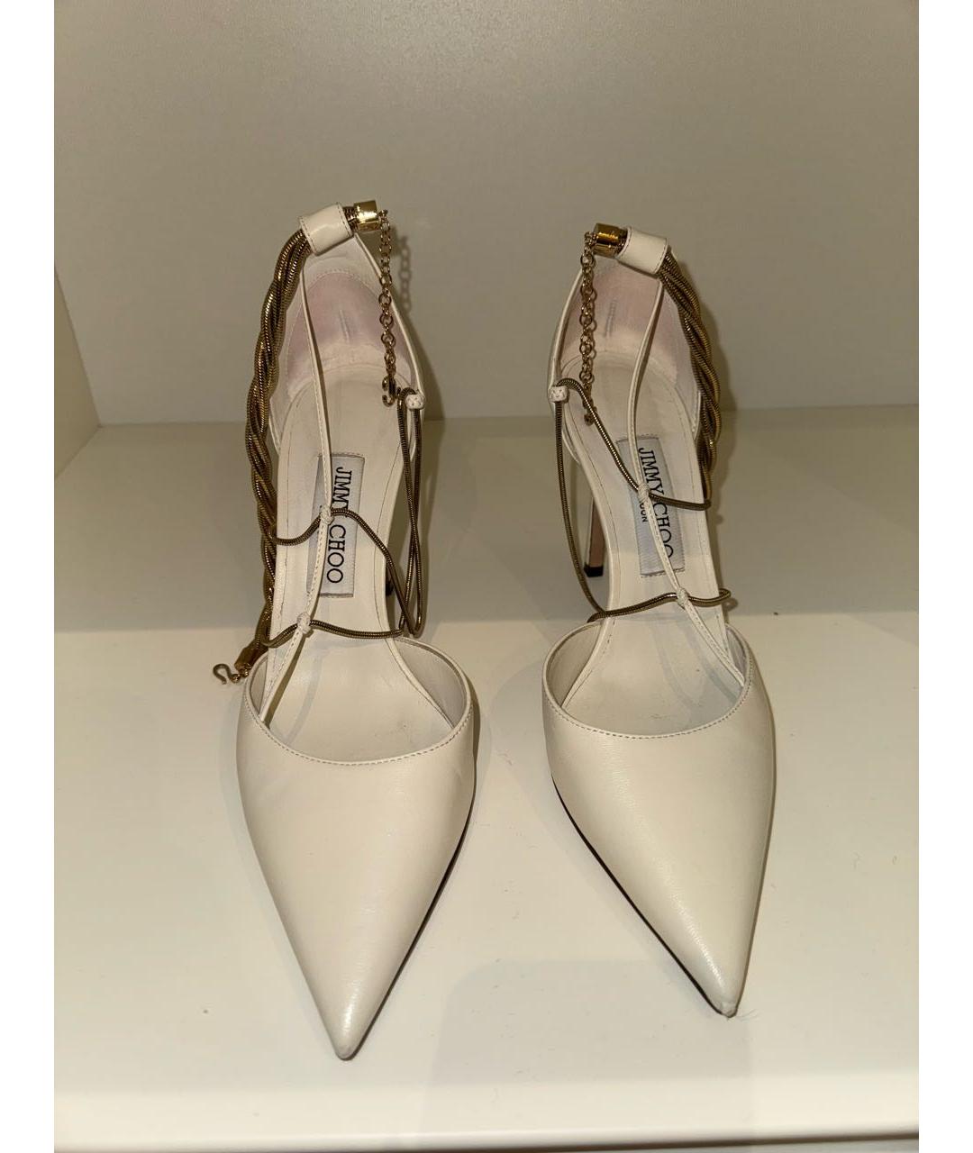 JIMMY CHOO Белые кожаные туфли, фото 2