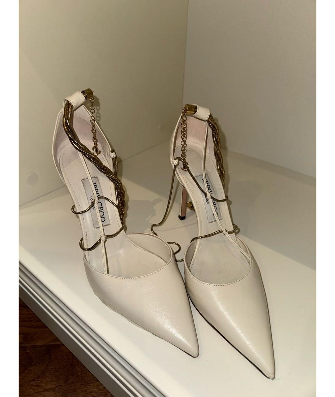 JIMMY CHOO Белые кожаные туфли, фото 5