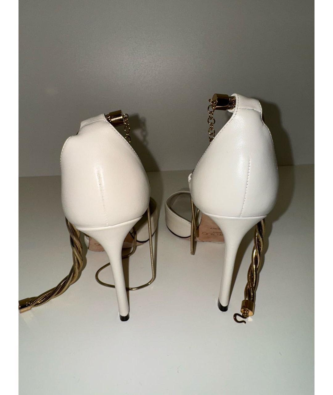 JIMMY CHOO Белые кожаные туфли, фото 3