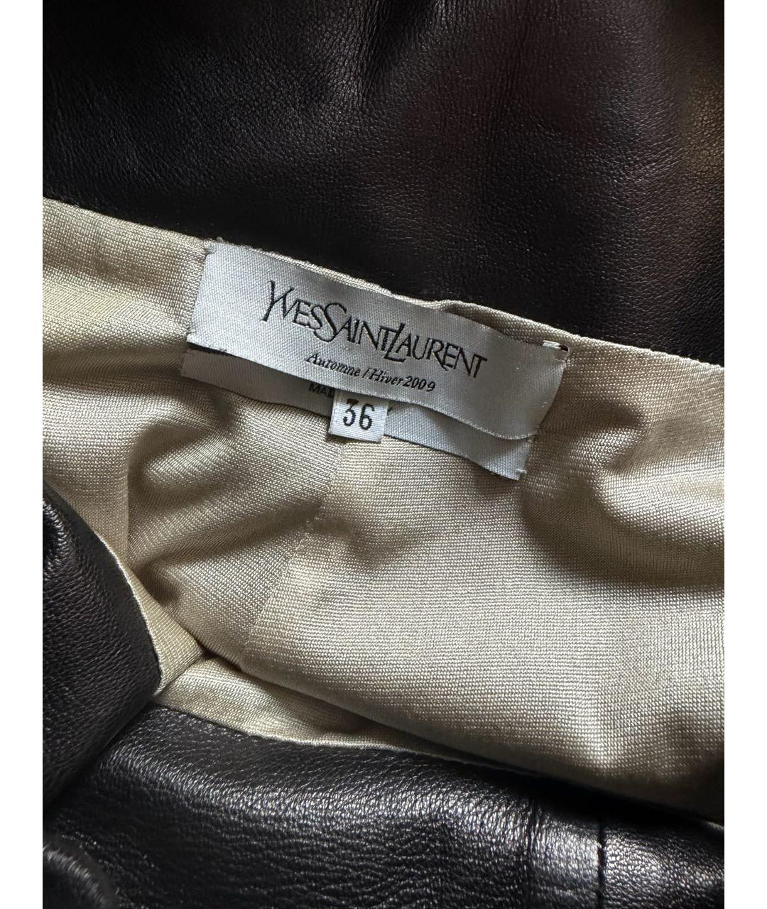 SAINT LAURENT Коричневый кожаный комбинезон, фото 6