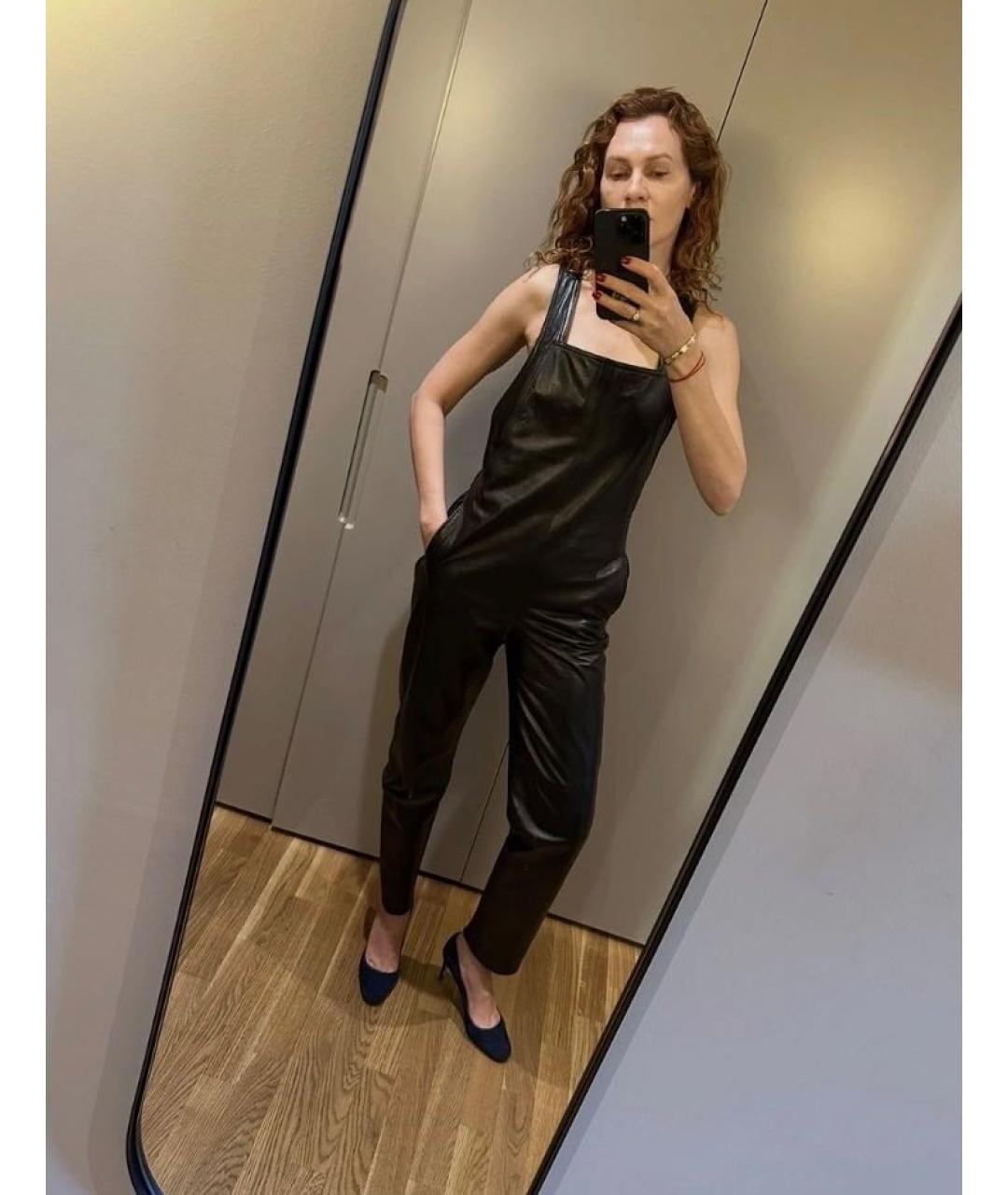 SAINT LAURENT Коричневый кожаный комбинезон, фото 8