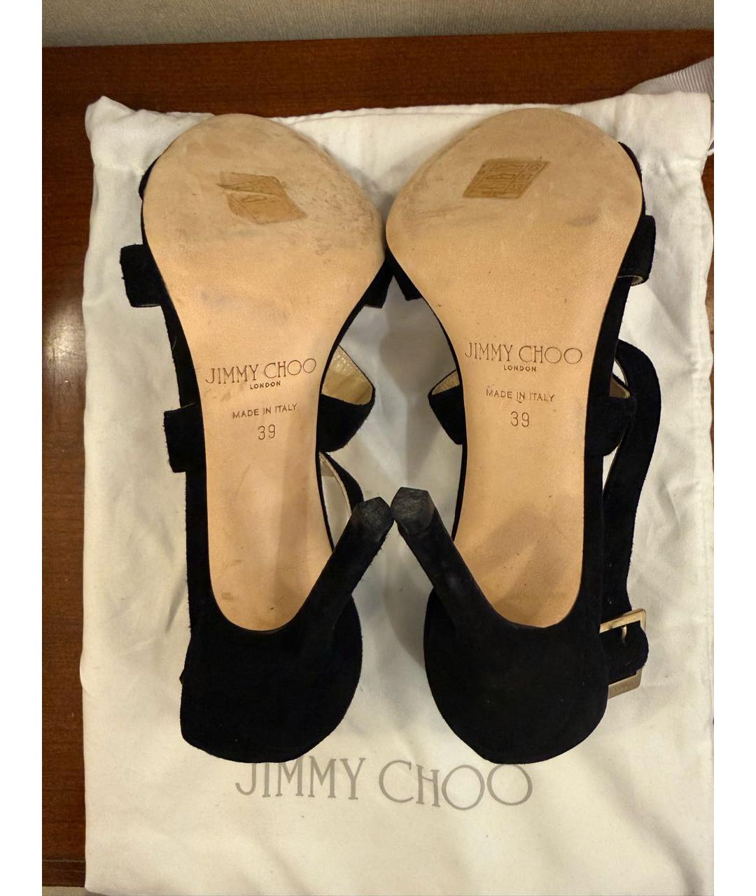 JIMMY CHOO Черные замшевые босоножки, фото 6