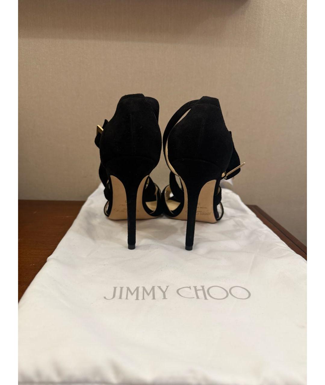 JIMMY CHOO Черные замшевые босоножки, фото 5
