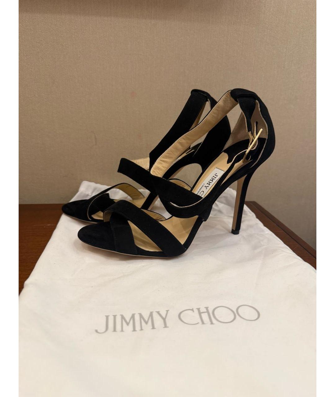 JIMMY CHOO Черные замшевые босоножки, фото 2