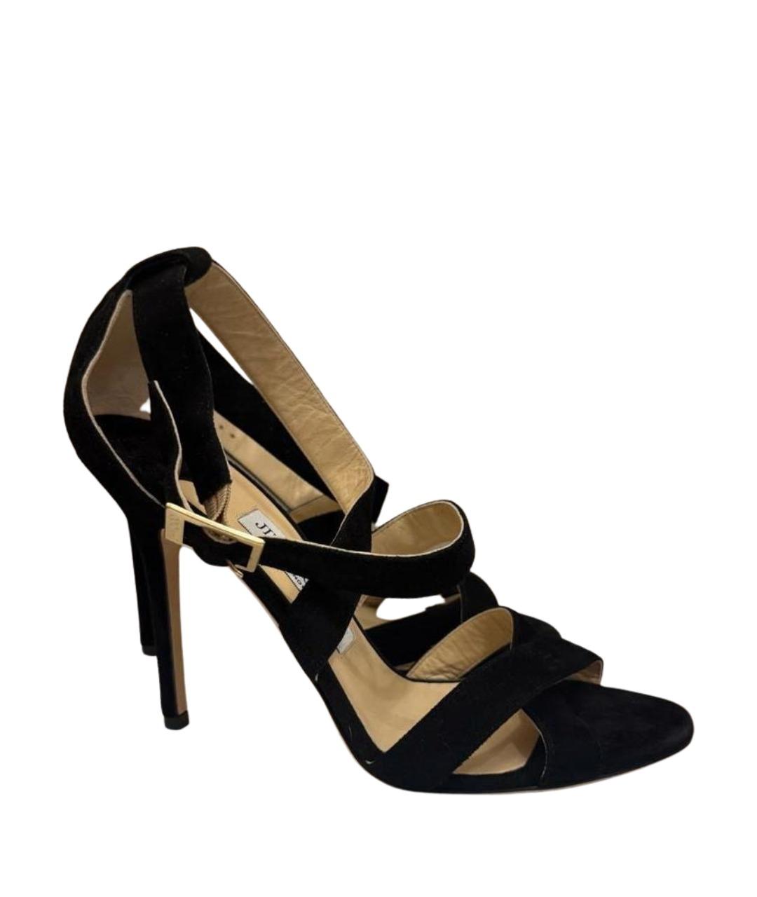 JIMMY CHOO Черные замшевые босоножки, фото 1