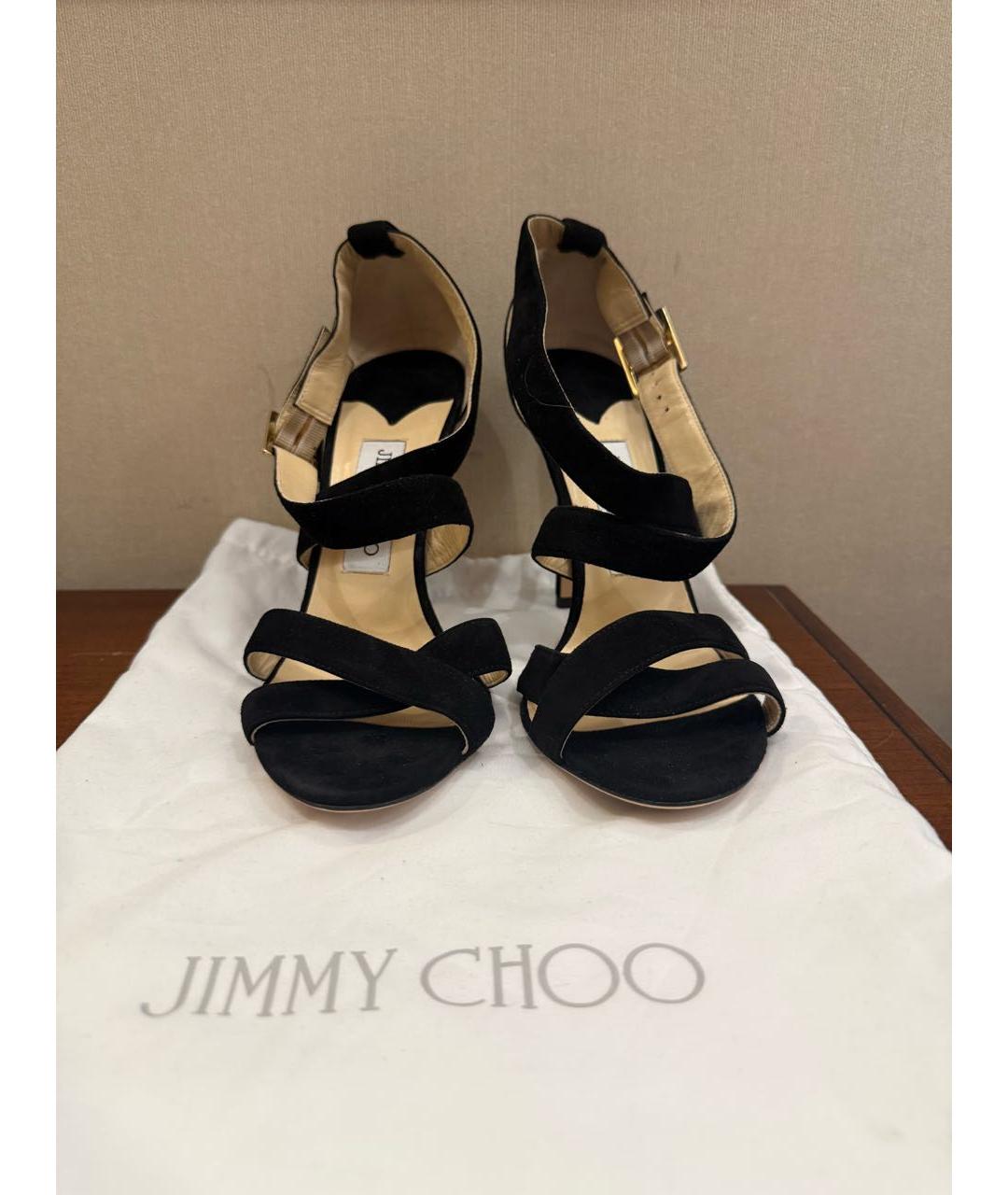JIMMY CHOO Черные замшевые босоножки, фото 3