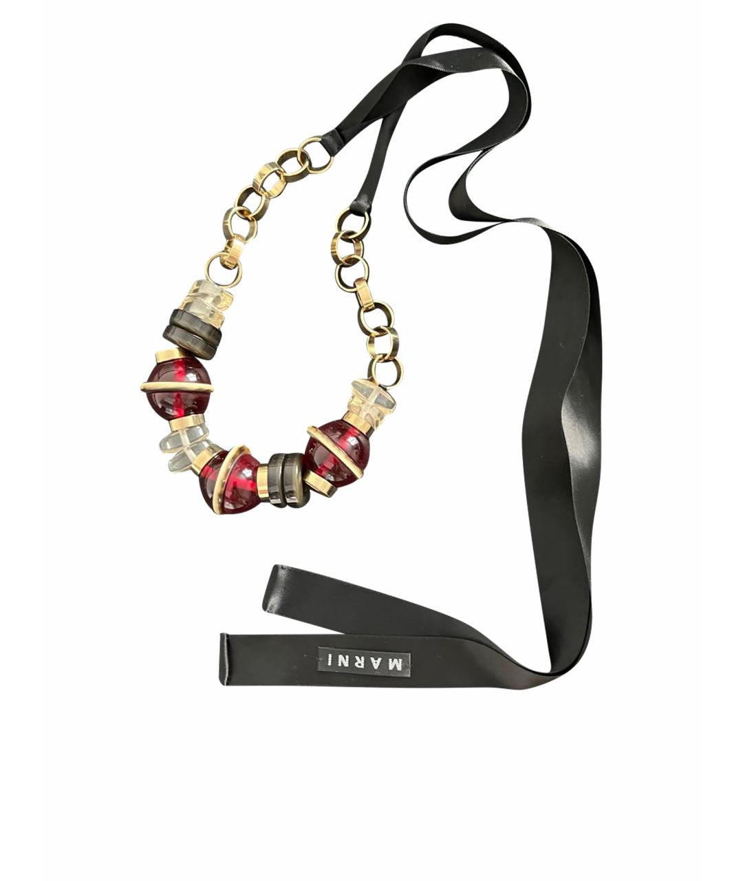 MARNI Бордовое металлическое колье, фото 1