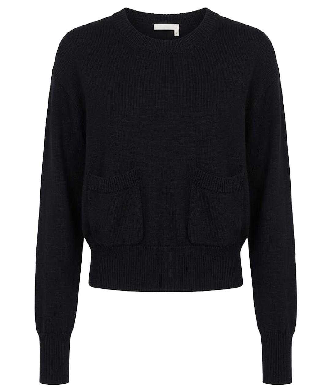 CHLOE Темно-синий шерстяной джемпер / свитер, фото 1