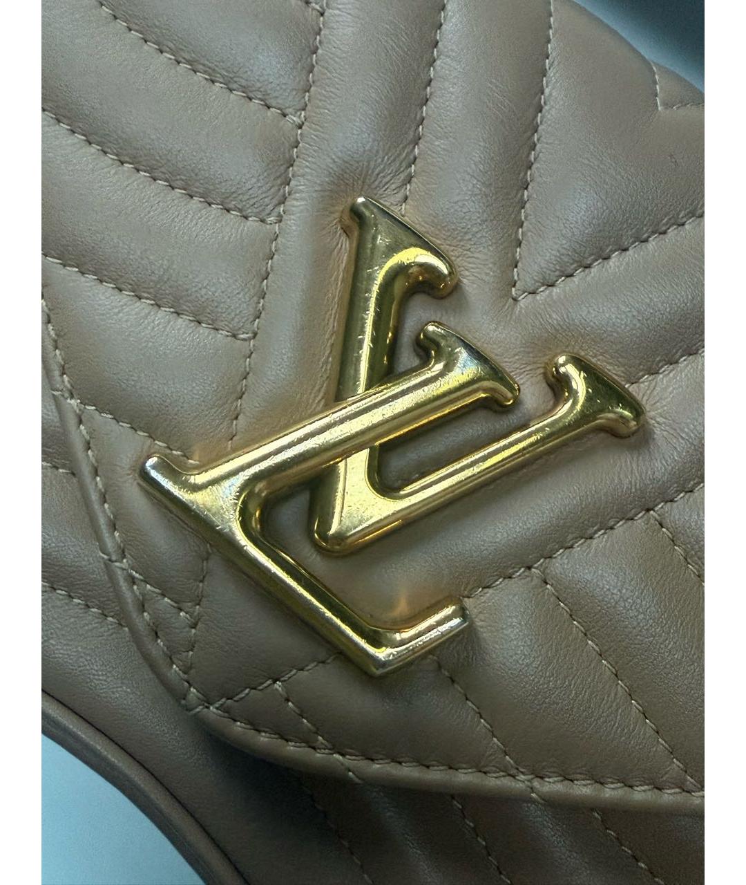 LOUIS VUITTON Бежевая кожаная сумка через плечо, фото 3