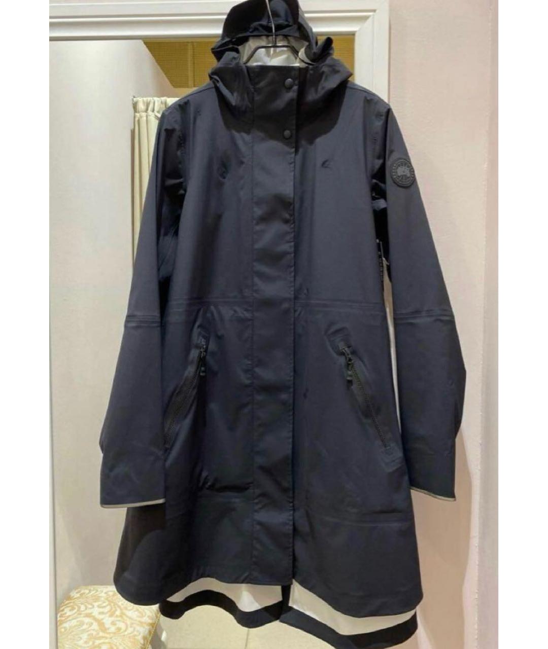 CANADA GOOSE Темно-синий полиэстеровый тренч / плащ, фото 8