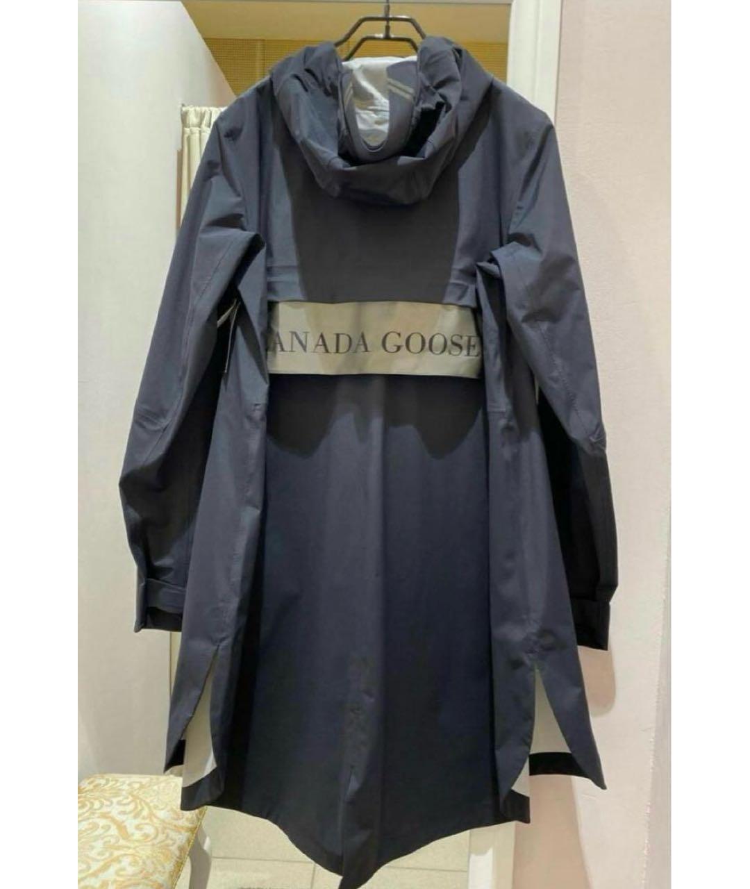 CANADA GOOSE Темно-синий полиэстеровый тренч / плащ, фото 2