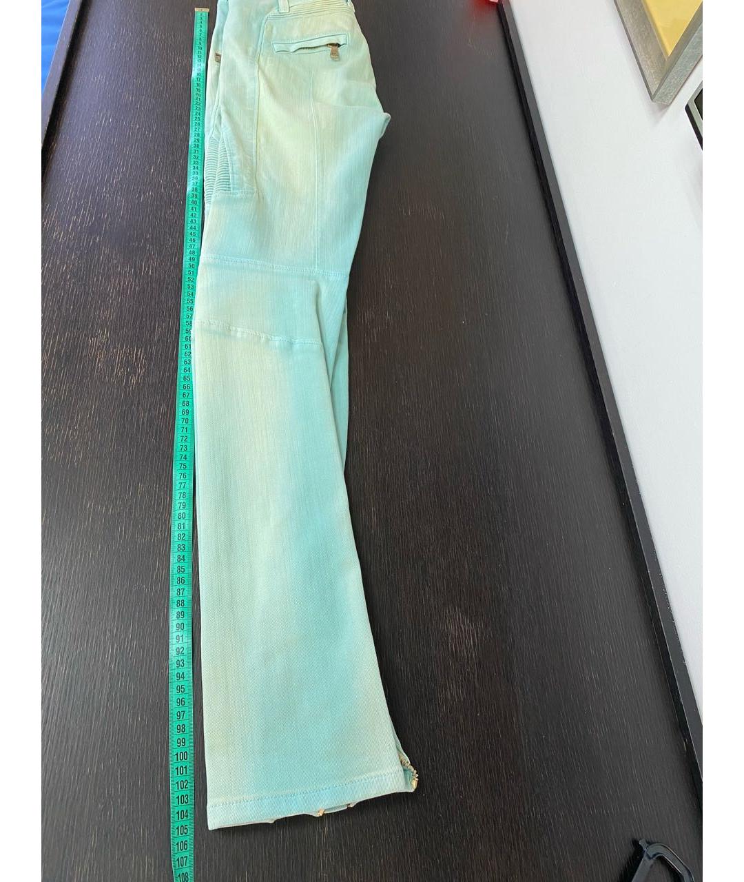 BALMAIN Голубые хлопко-эластановые джинсы слим, фото 7