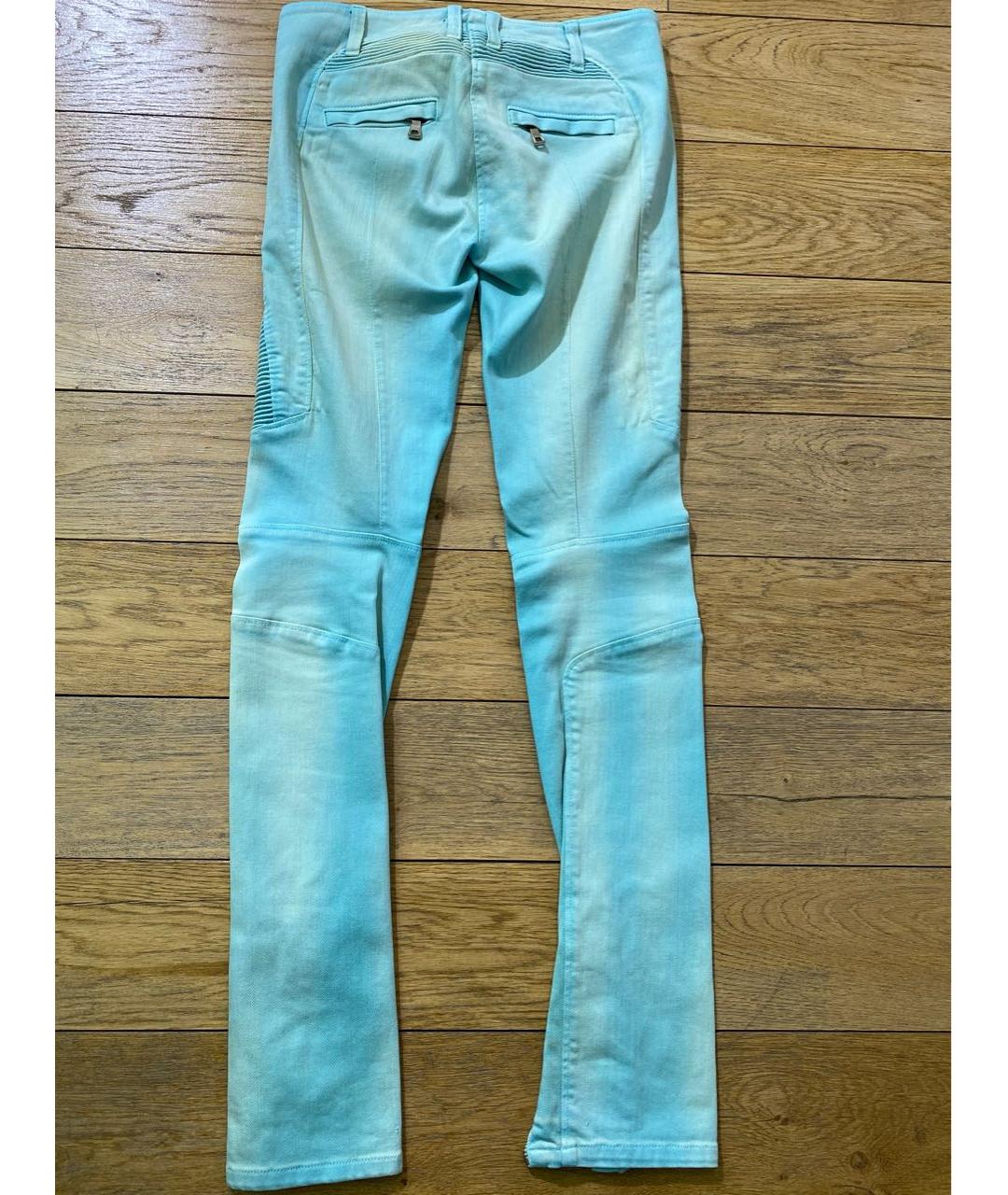 BALMAIN Голубые хлопко-эластановые джинсы слим, фото 2