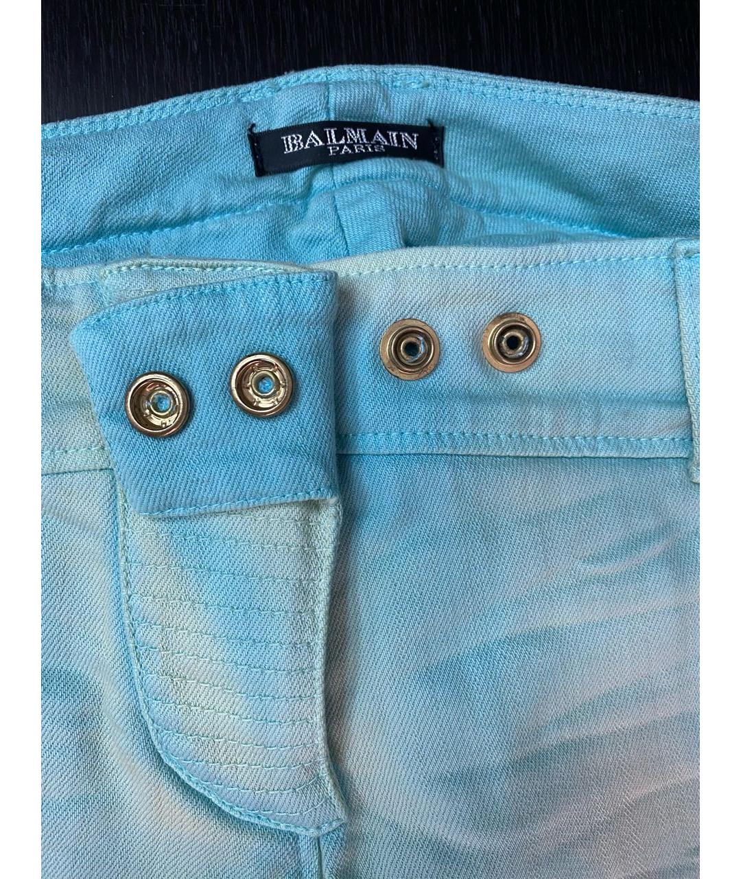 BALMAIN Голубые хлопко-эластановые джинсы слим, фото 3