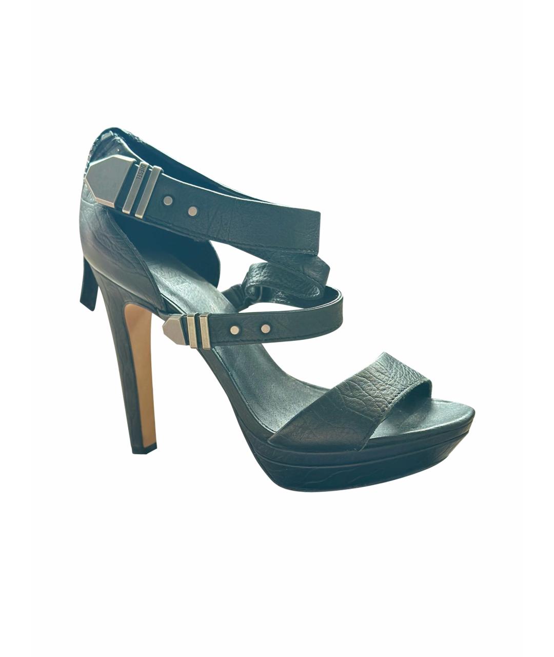 DIESEL Черные кожаные босоножки, фото 1