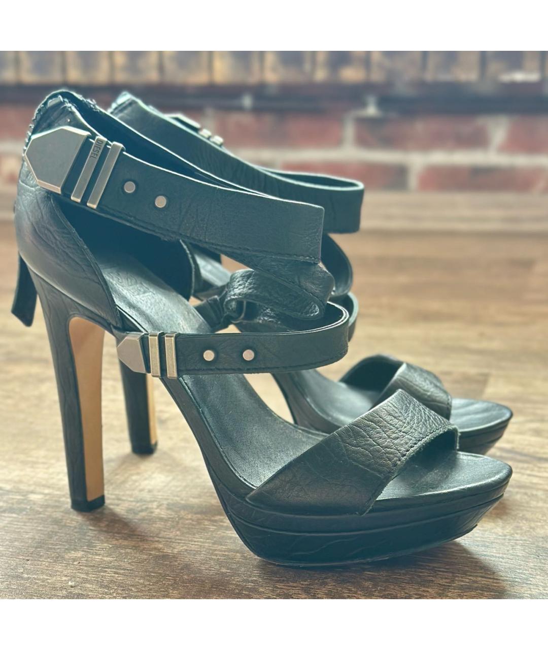 DIESEL Черные кожаные босоножки, фото 7