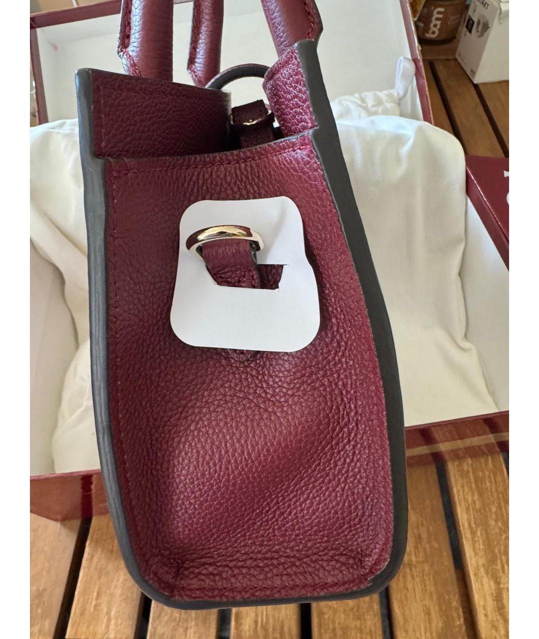 GUCCI Бордовая кожаная сумка с короткими ручками, фото 4