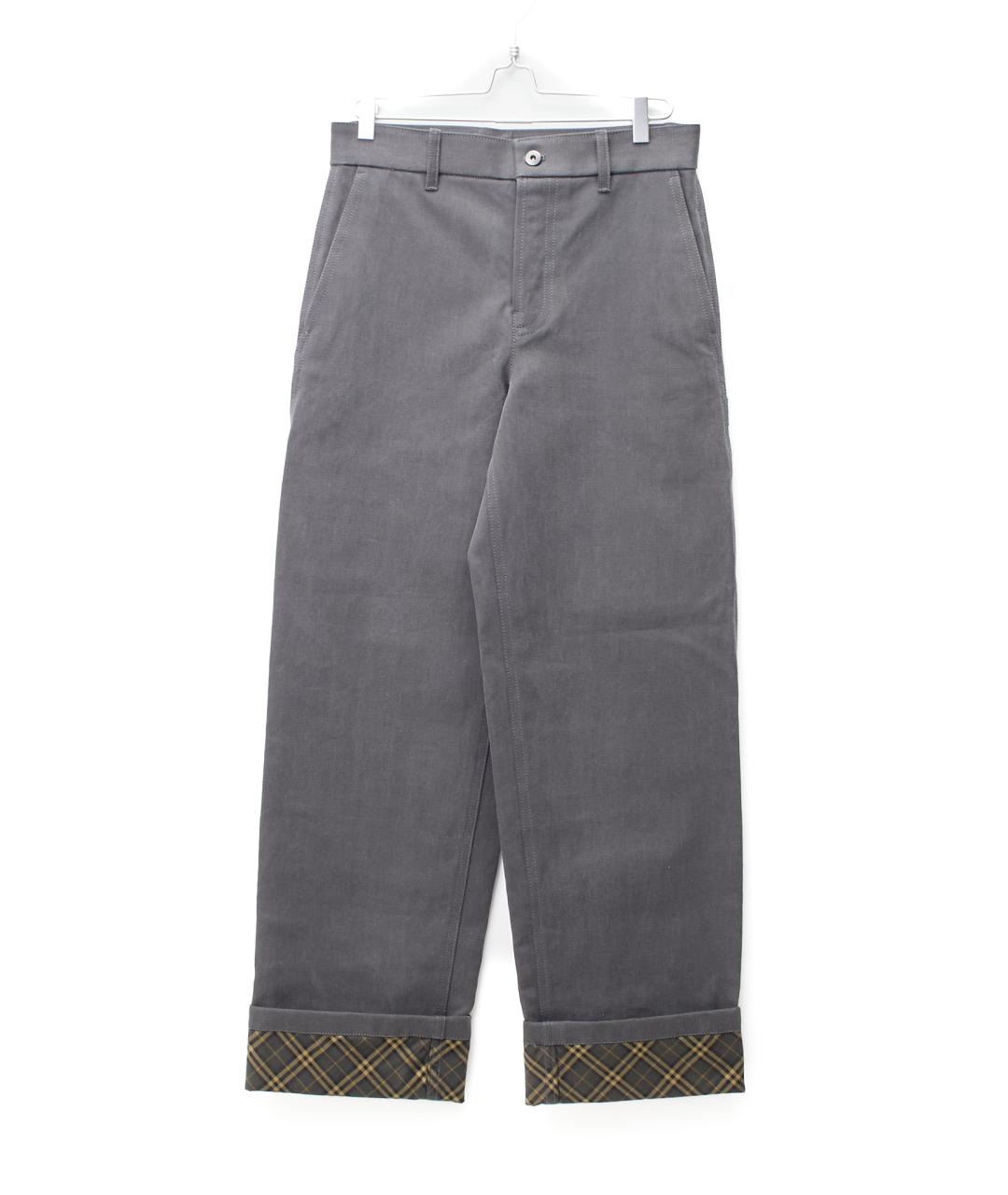 BURBERRY Серые хлопковые повседневные брюки, фото 7