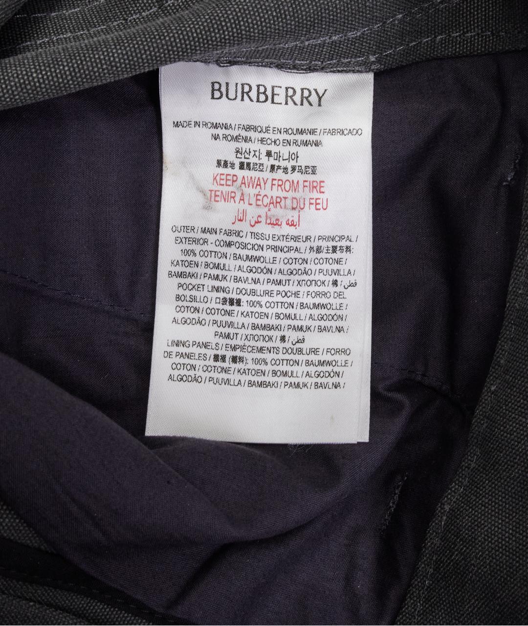 BURBERRY Серые хлопковые повседневные брюки, фото 6