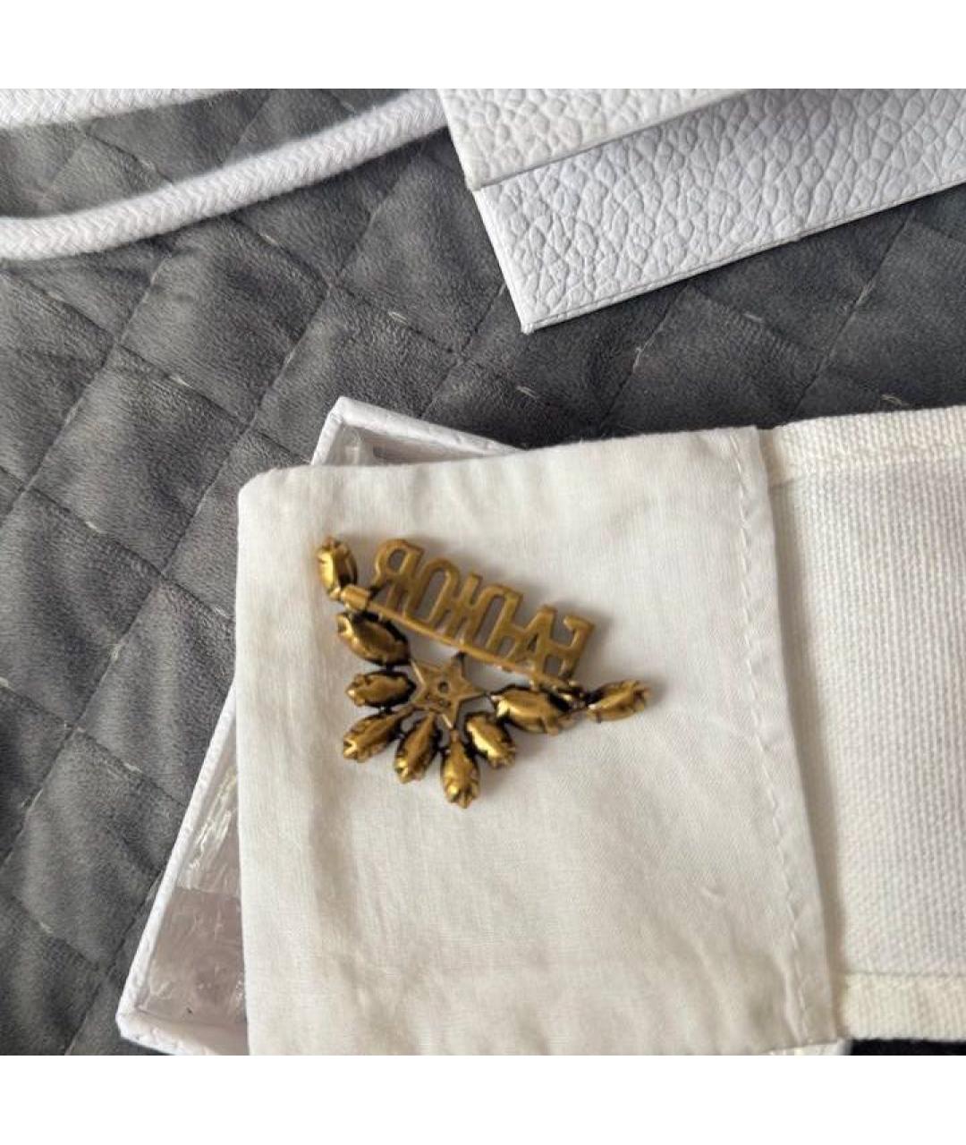 CHRISTIAN DIOR Коричневая металлическая булавка / брошь, фото 2