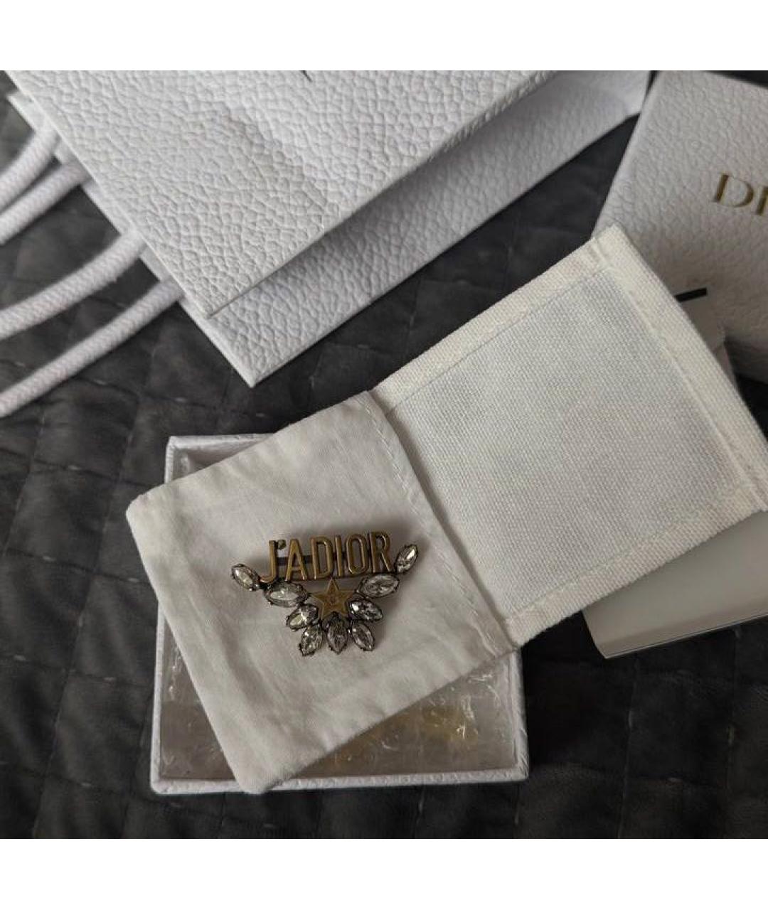 CHRISTIAN DIOR Коричневая металлическая булавка / брошь, фото 4