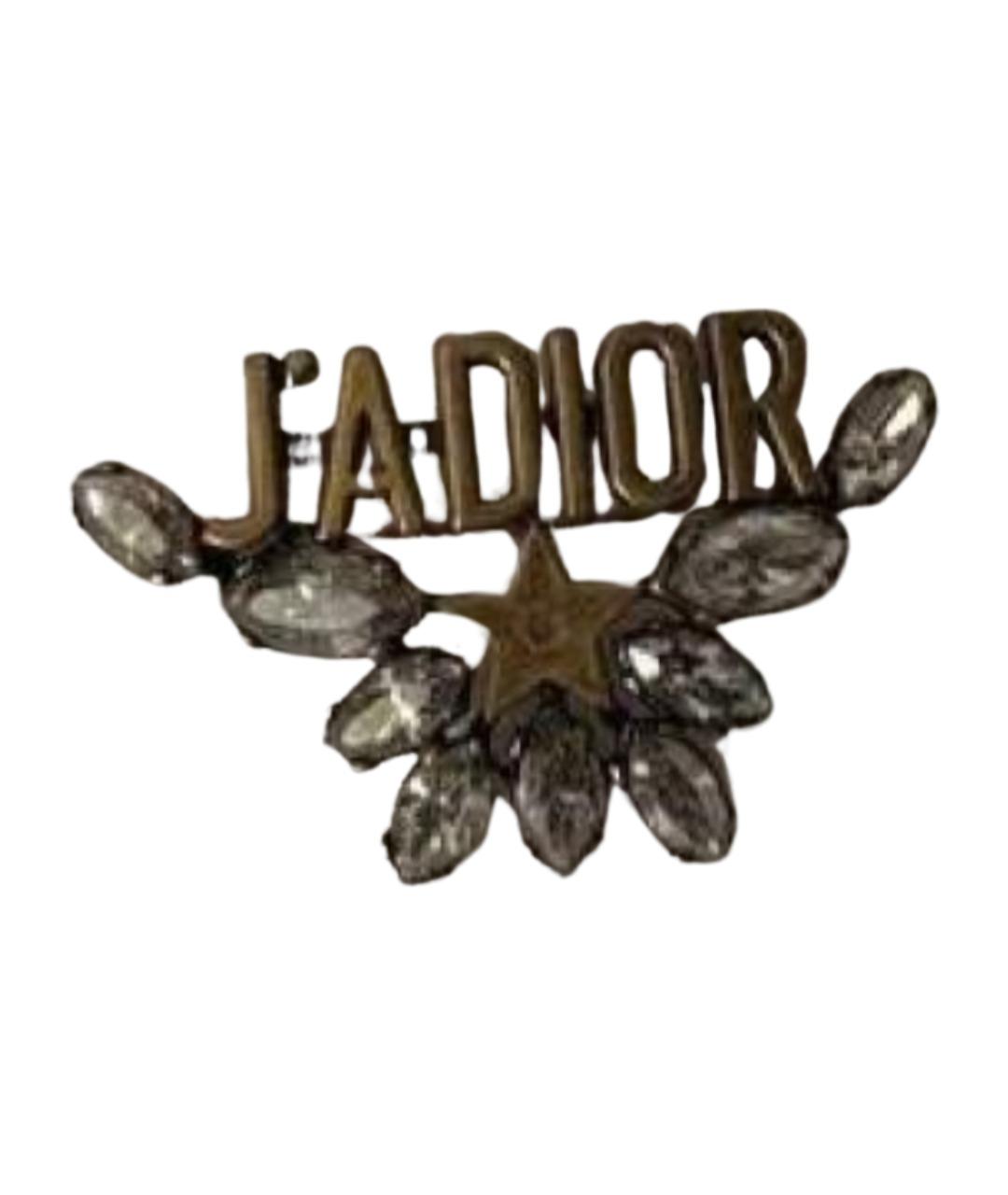 CHRISTIAN DIOR Коричневая металлическая булавка / брошь, фото 1