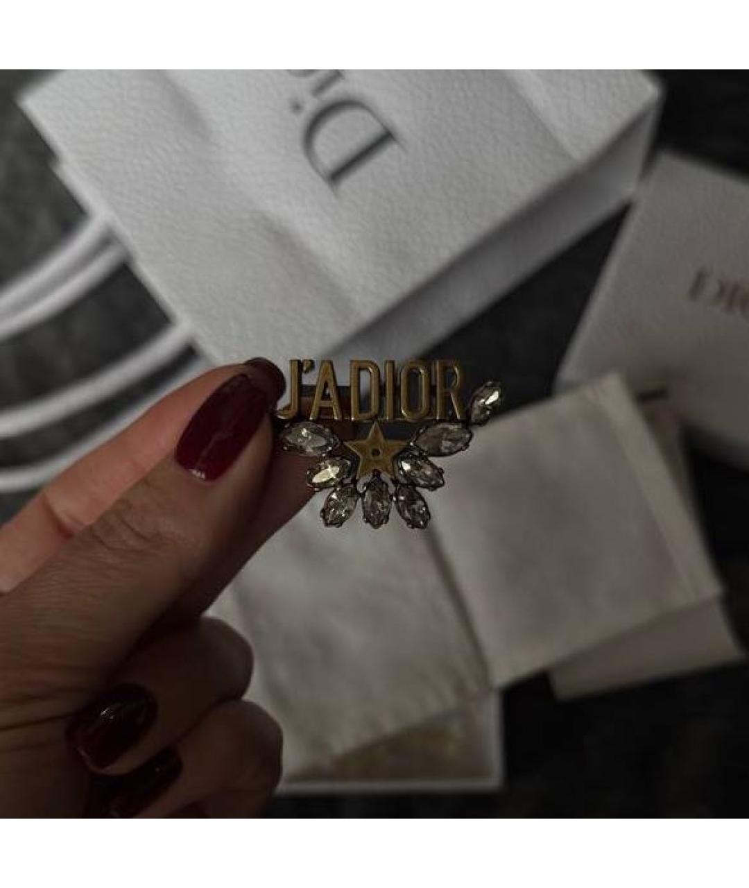 CHRISTIAN DIOR Коричневая металлическая булавка / брошь, фото 3