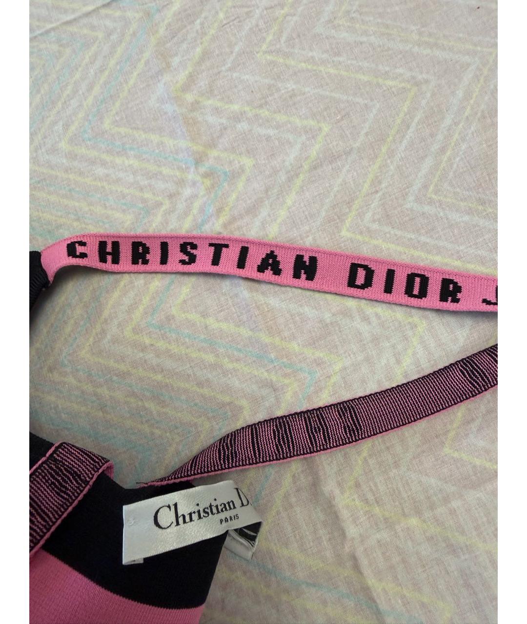 CHRISTIAN DIOR Розовая вискозная майка, фото 4