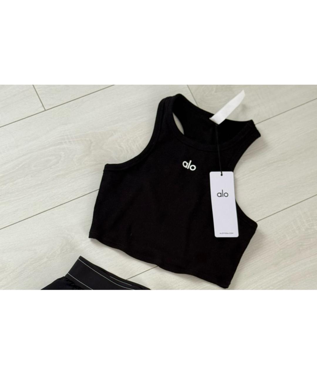ALO YOGA Черная майка, фото 4
