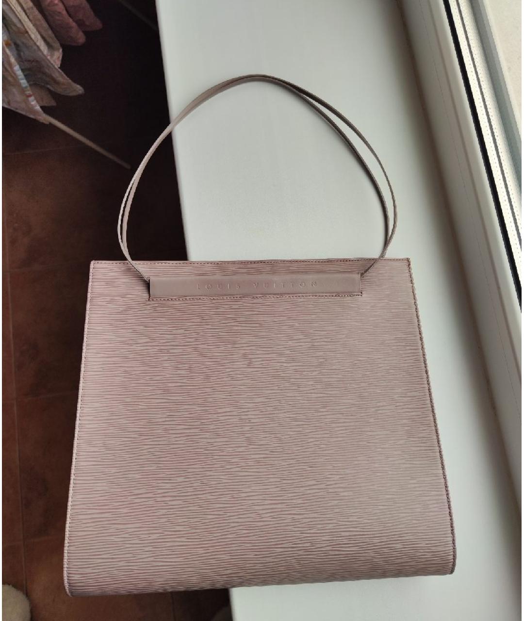 LOUIS VUITTON Розовая кожаная сумка тоут, фото 10