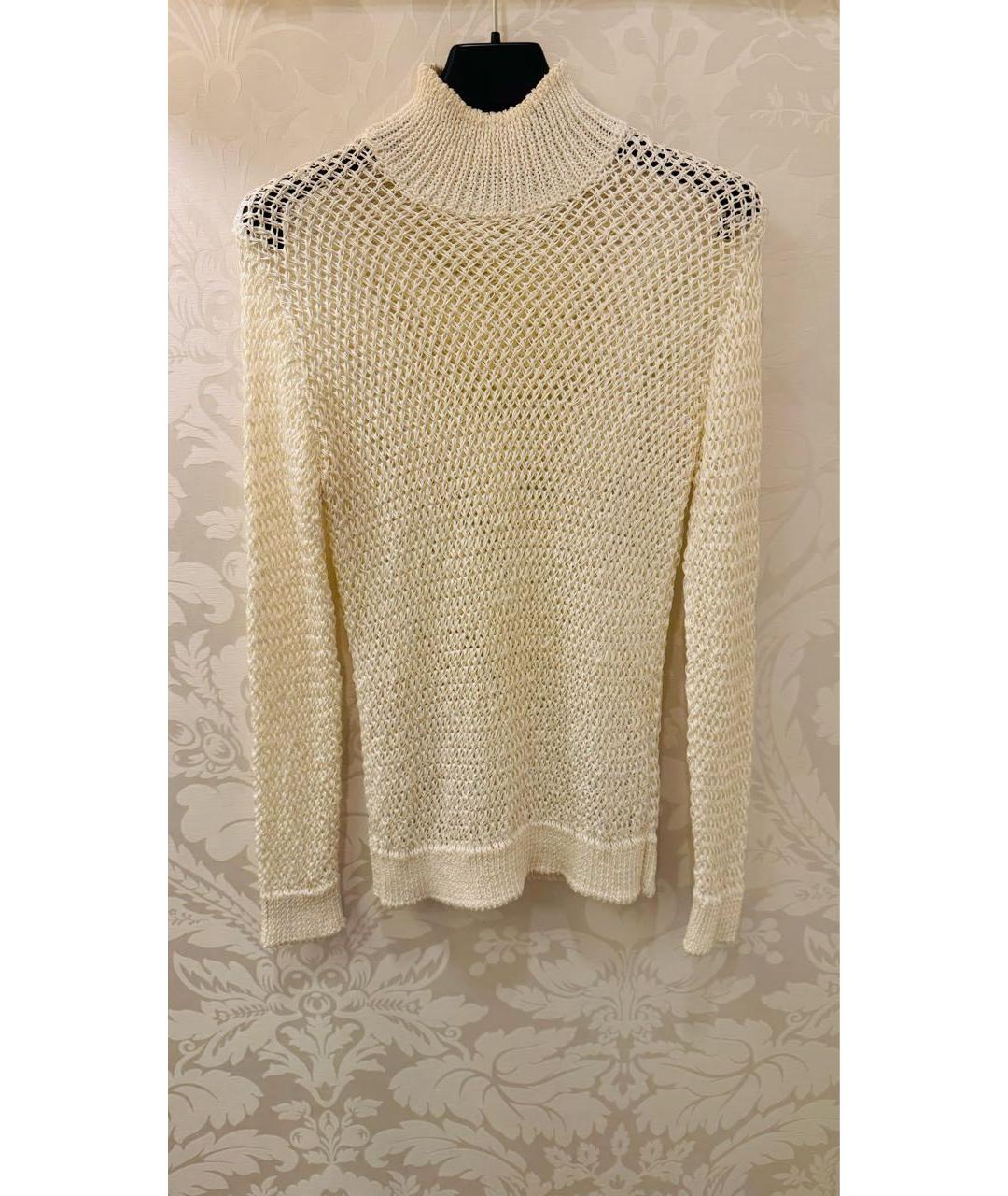 RALPH LAUREN PURPLE LABEL Белый вискозный джемпер / свитер, фото 8