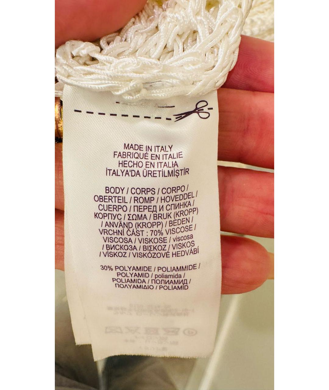 RALPH LAUREN PURPLE LABEL Белый вискозный джемпер / свитер, фото 4