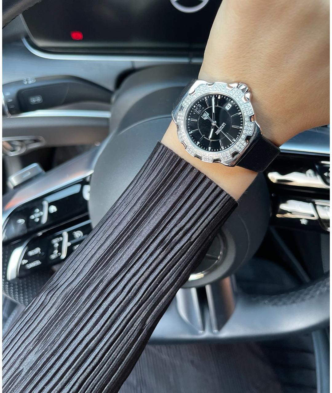 TAG HEUER Черные металлические часы, фото 5