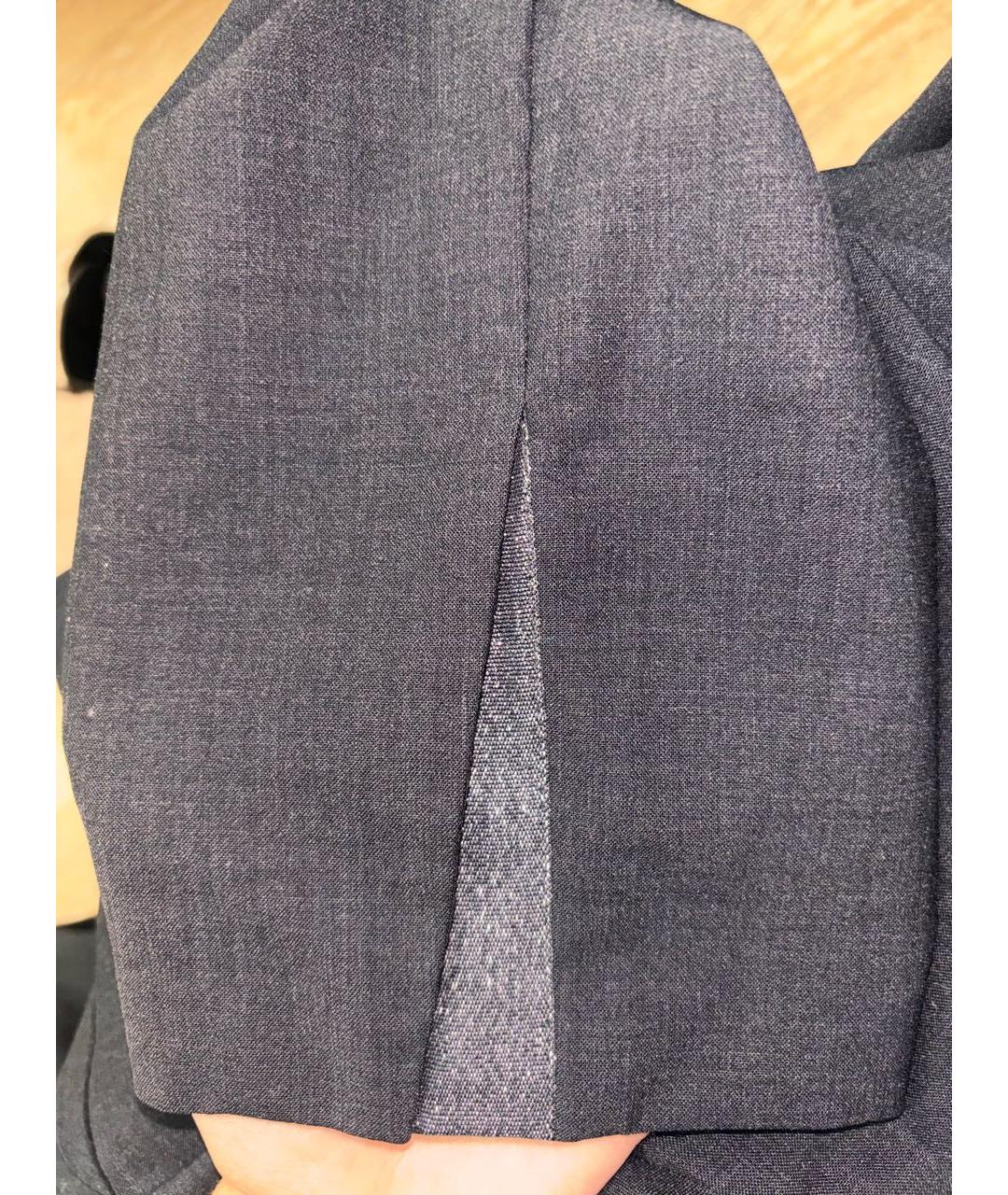 BRUNELLO CUCINELLI Антрацитовые шерстяные прямые брюки, фото 5