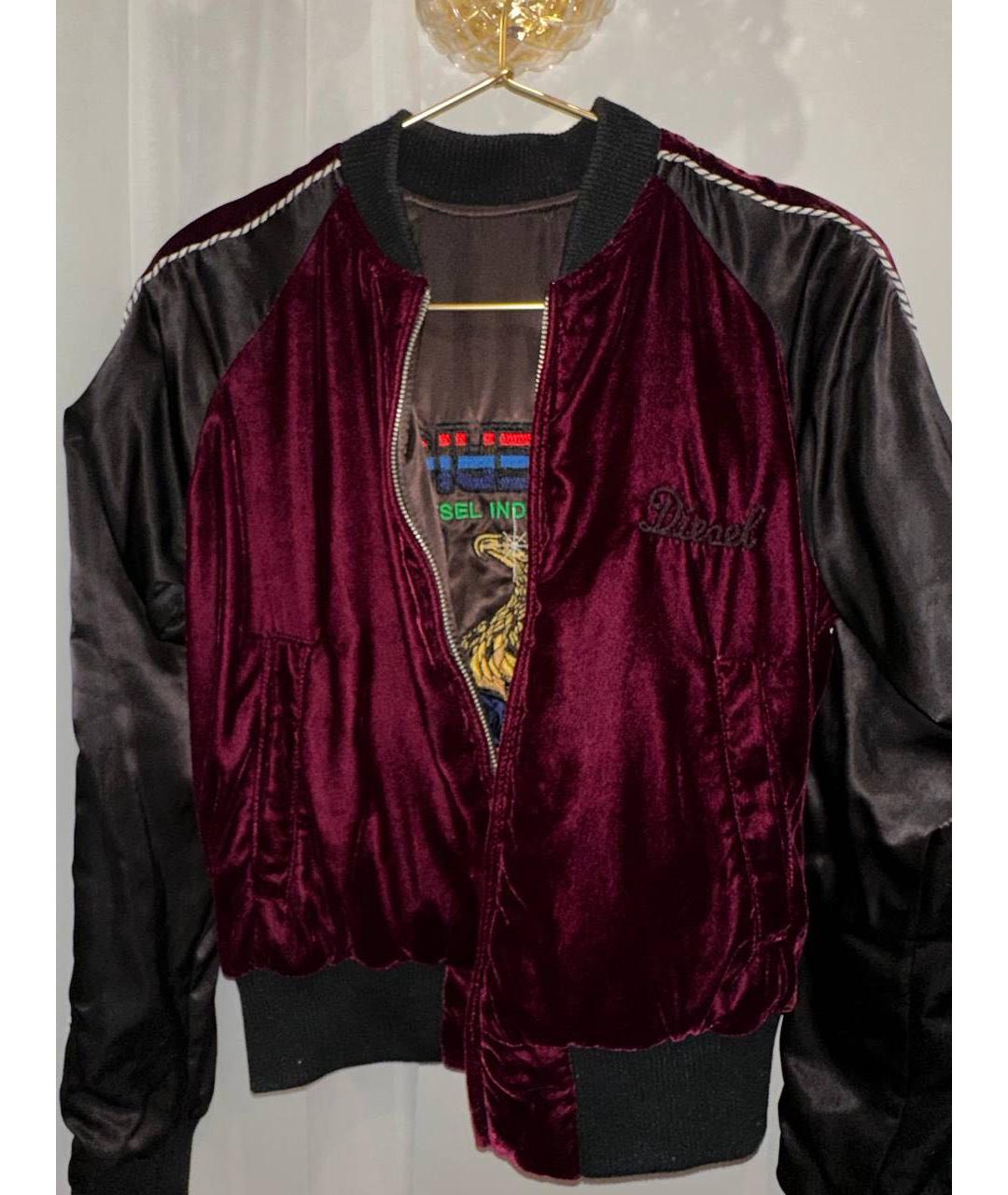 DIESEL Бордовая атласная куртка, фото 5