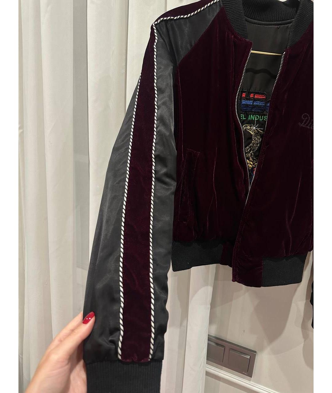 DIESEL Бордовая атласная куртка, фото 4