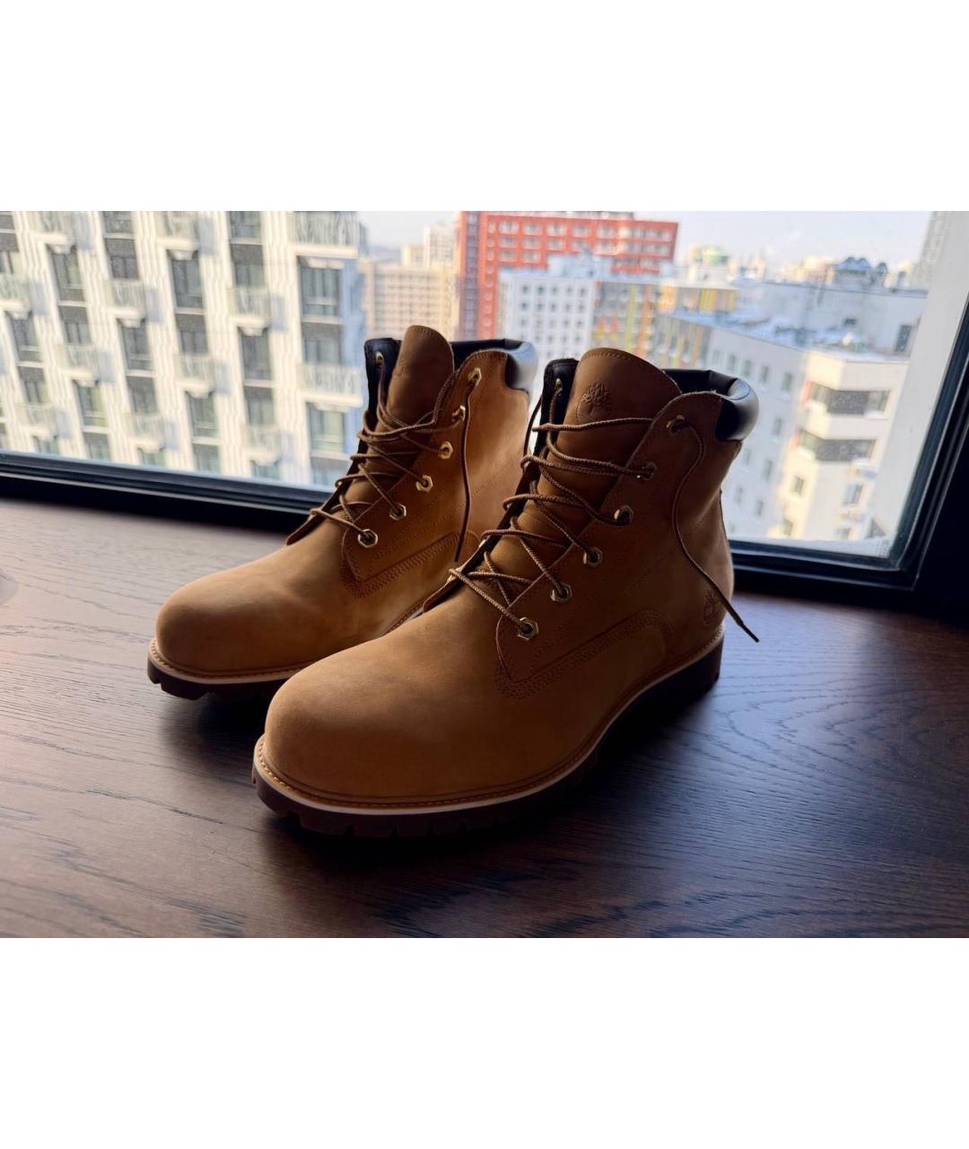 TIMBERLAND Бежевые нубуковые высокие ботинки, фото 2