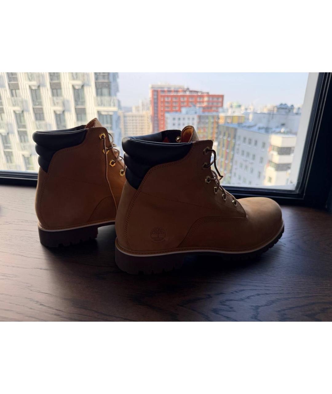 TIMBERLAND Бежевые нубуковые высокие ботинки, фото 5