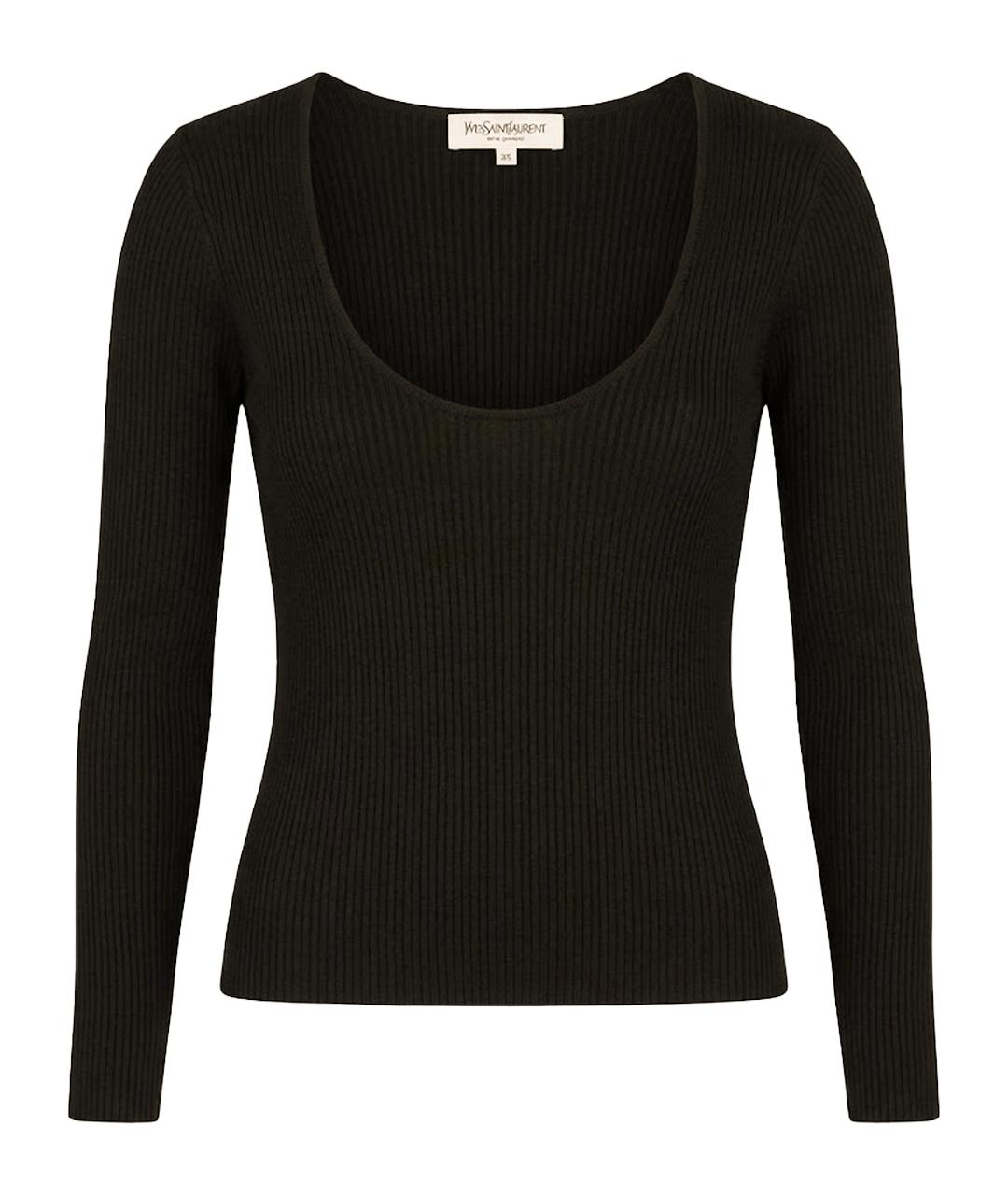 SAINT LAURENT Коричневый шерстяной джемпер / свитер, фото 1