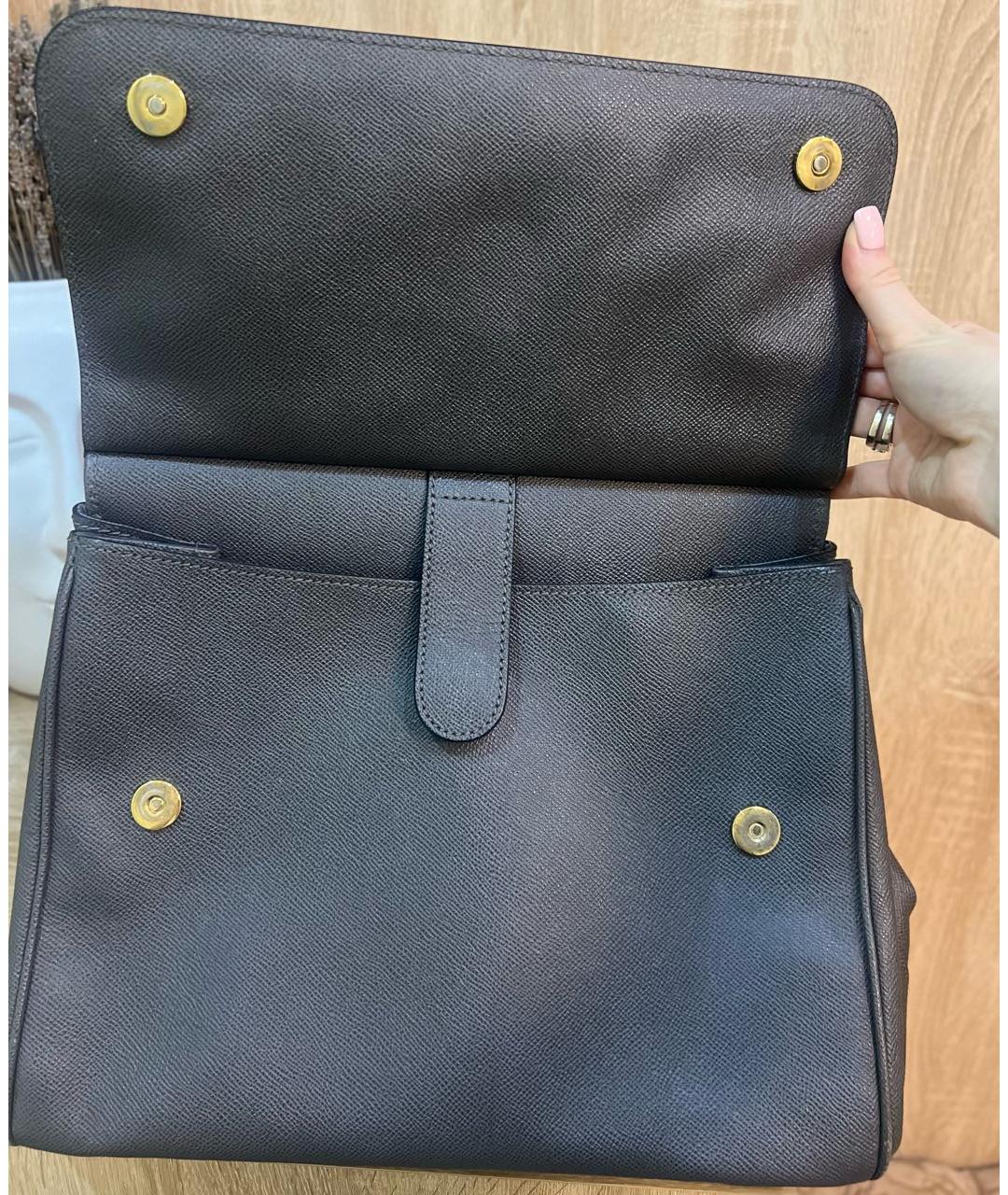 DOLCE&GABBANA Антрацитовая кожаная сумка с короткими ручками, фото 7