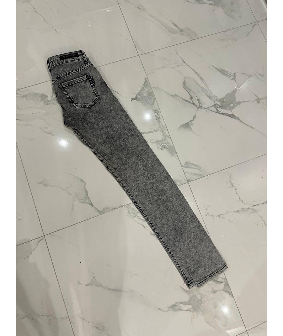 PHILIPP PLEIN Антрацитовые джинсы слим, фото 2