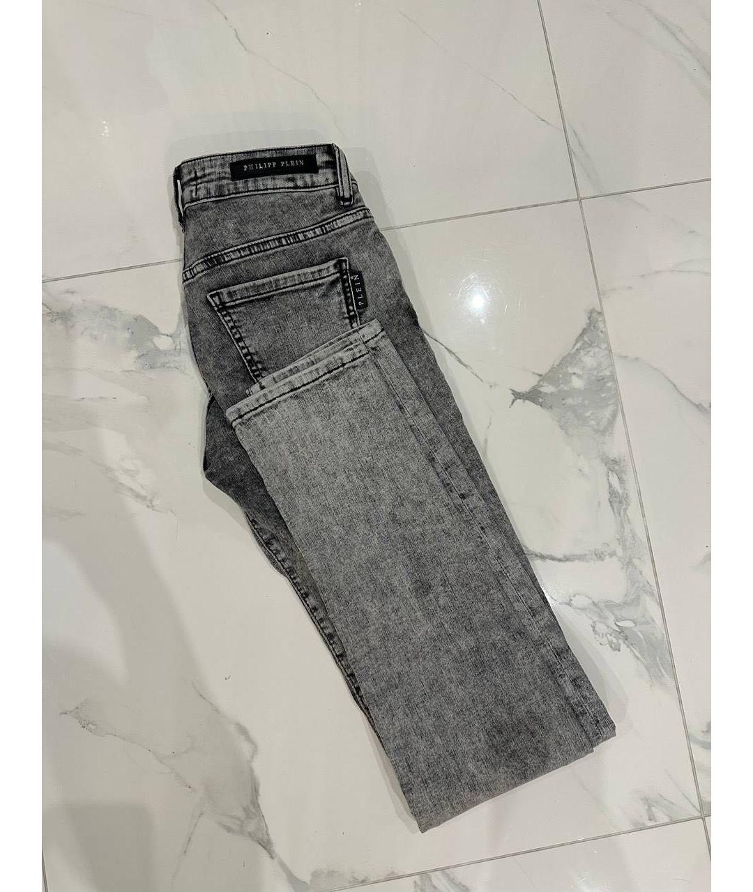 PHILIPP PLEIN Антрацитовые джинсы слим, фото 3