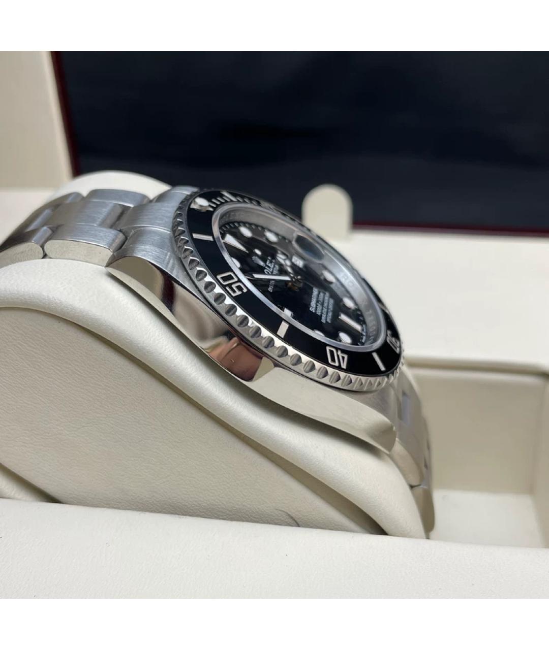 ROLEX Черные металлические часы, фото 6