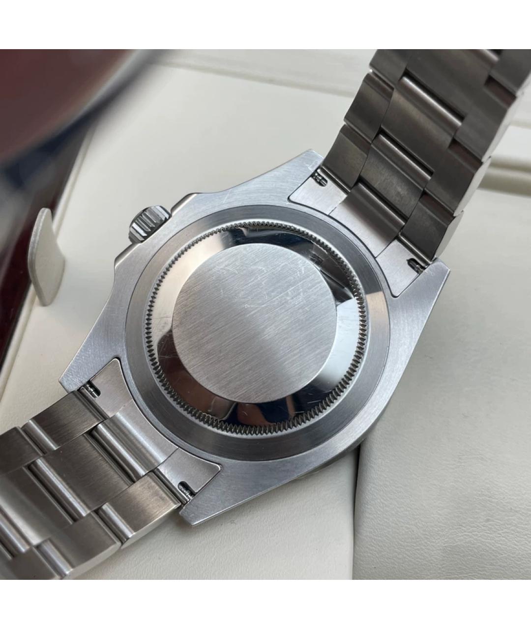 ROLEX Черные металлические часы, фото 4