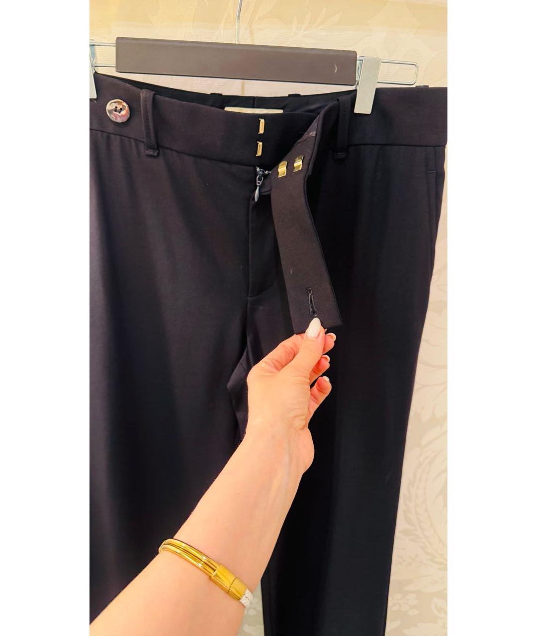 CHLOE Темно-синие шерстяные брюки широкие, фото 4