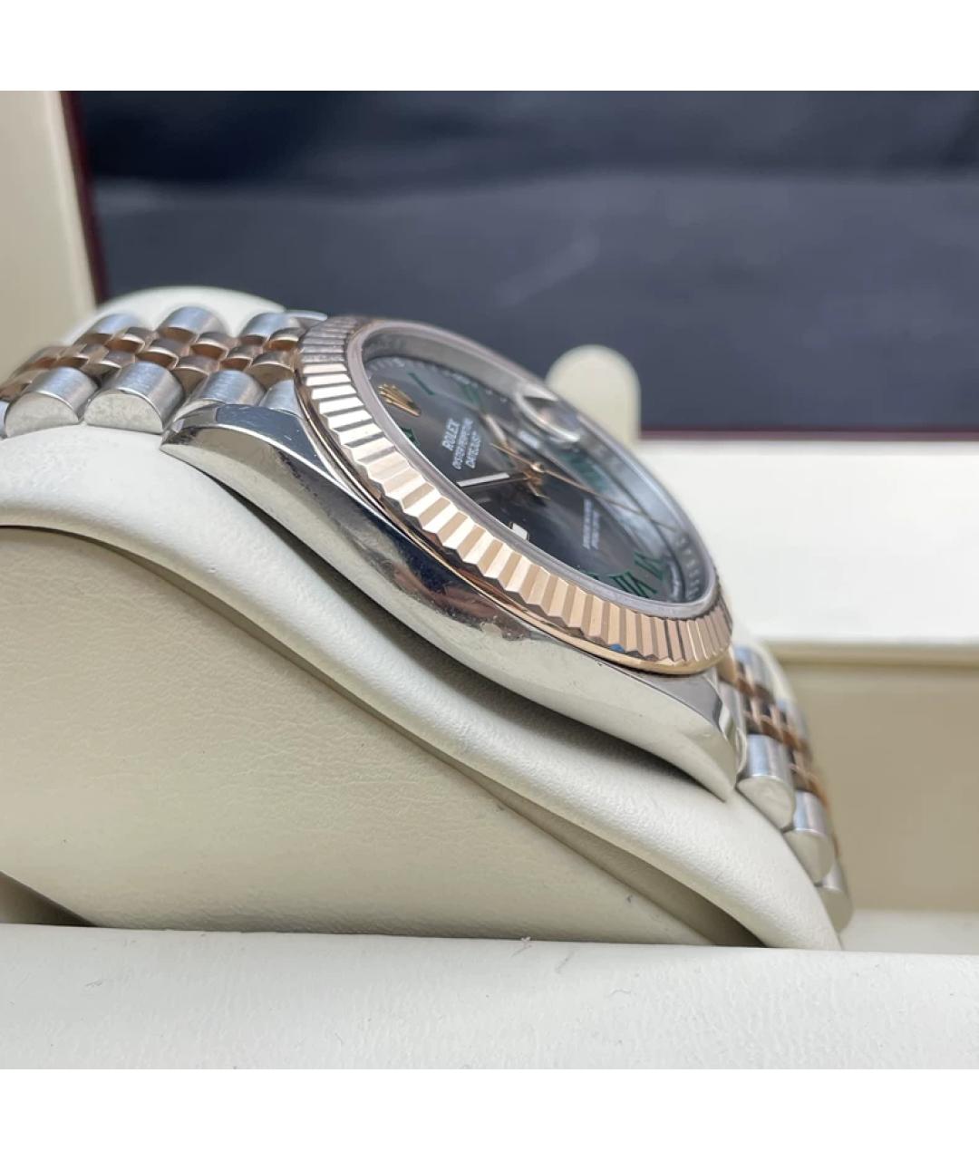 ROLEX Зеленые часы из розового золота, фото 6