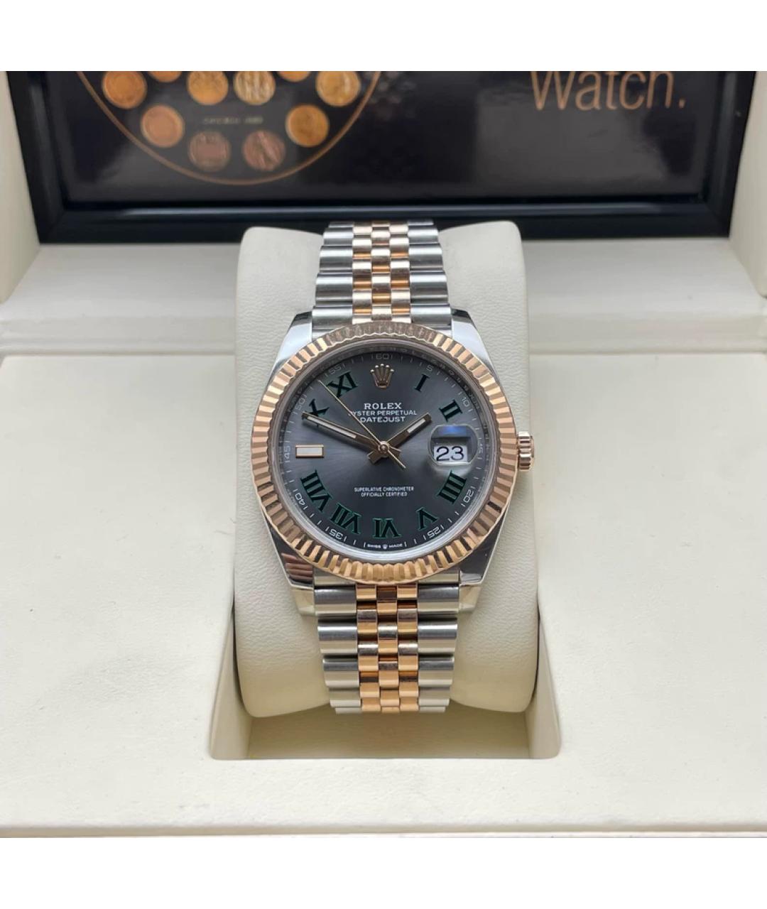 ROLEX Зеленые часы из розового золота, фото 10