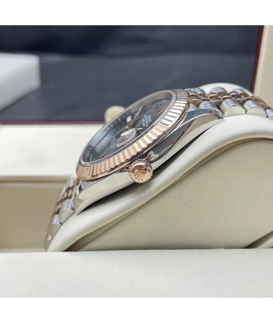 ROLEX Зеленые часы из розового золота, фото 5